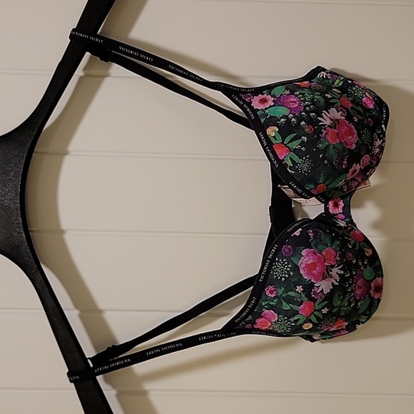 Victoria's Secret Floral Multi Color Tshirt Pushup Bra Size 32B - Picture 1 of 8